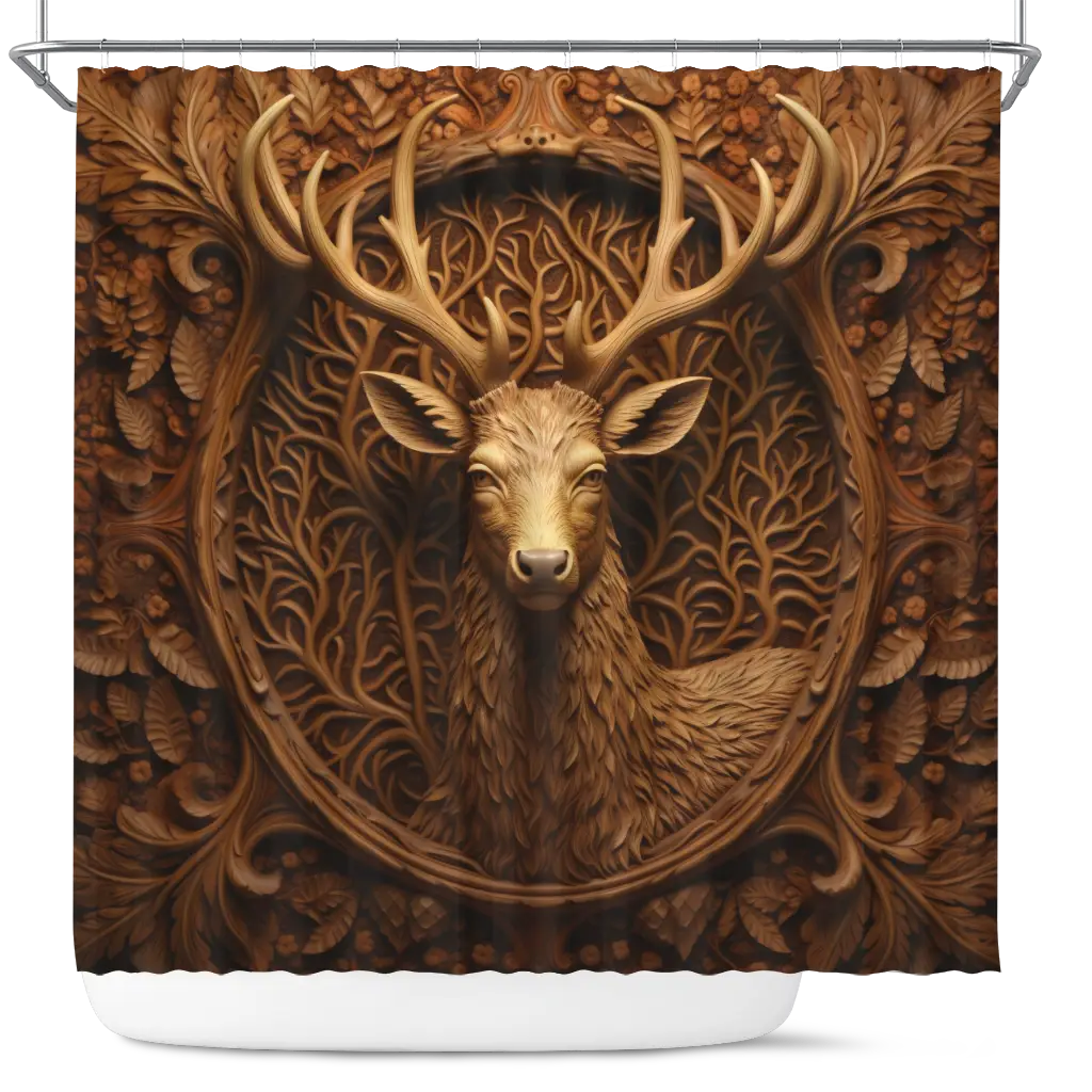 Deer Wood Shower Curtain