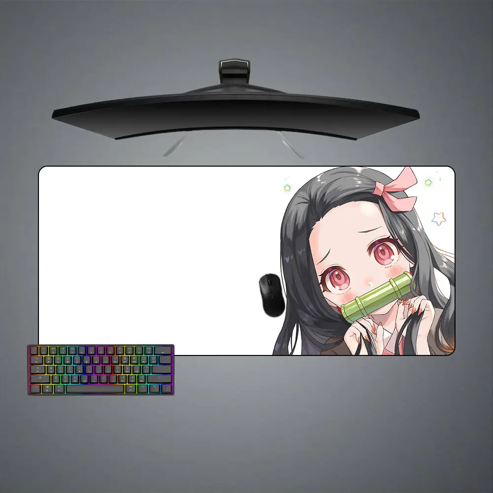 Demon Slayer Nezuko Cute DesignAnime Keyboard Mat Gaming Mouse Pad, Computer Desk Mat