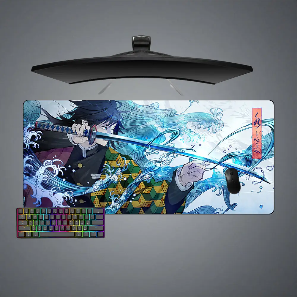 Demon Slayer Wave DesignAnime Keyboard Mat Gaming Mouse Pad, Computer Desk Mat