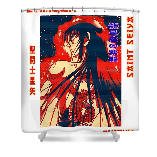 Design Dragon Saint Seiya Shower Curtain | Anime Shower Curtains