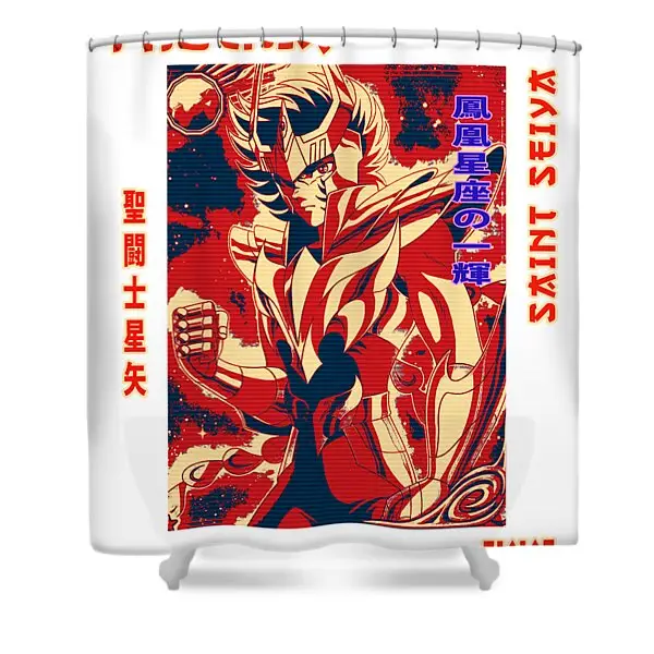 Design Phoenix Saint Seiya Anime Shower Curtain | Anime Shower Curtains