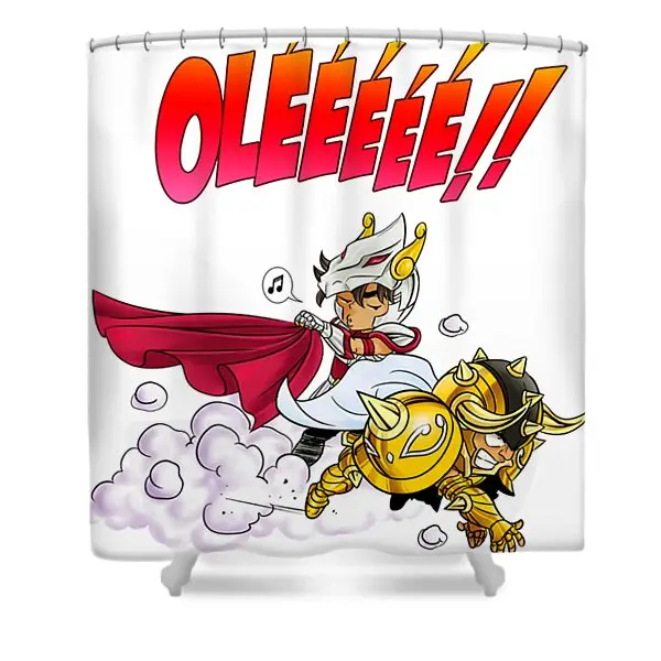 Design Saint Seiya Anime Characters Shower Curtain | Anime Shower Curtains