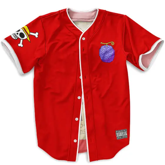 Devil Fruit Logo Luffy Wanted Poster Baseball Shirt (Kids & Adults)