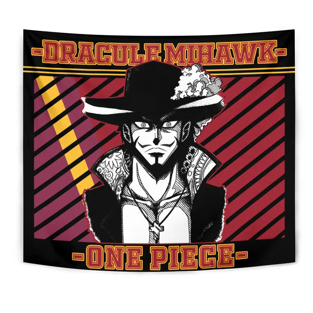Dracule Mihawk Tapestry Custom Anime Bedroom Living Room Home Decoration