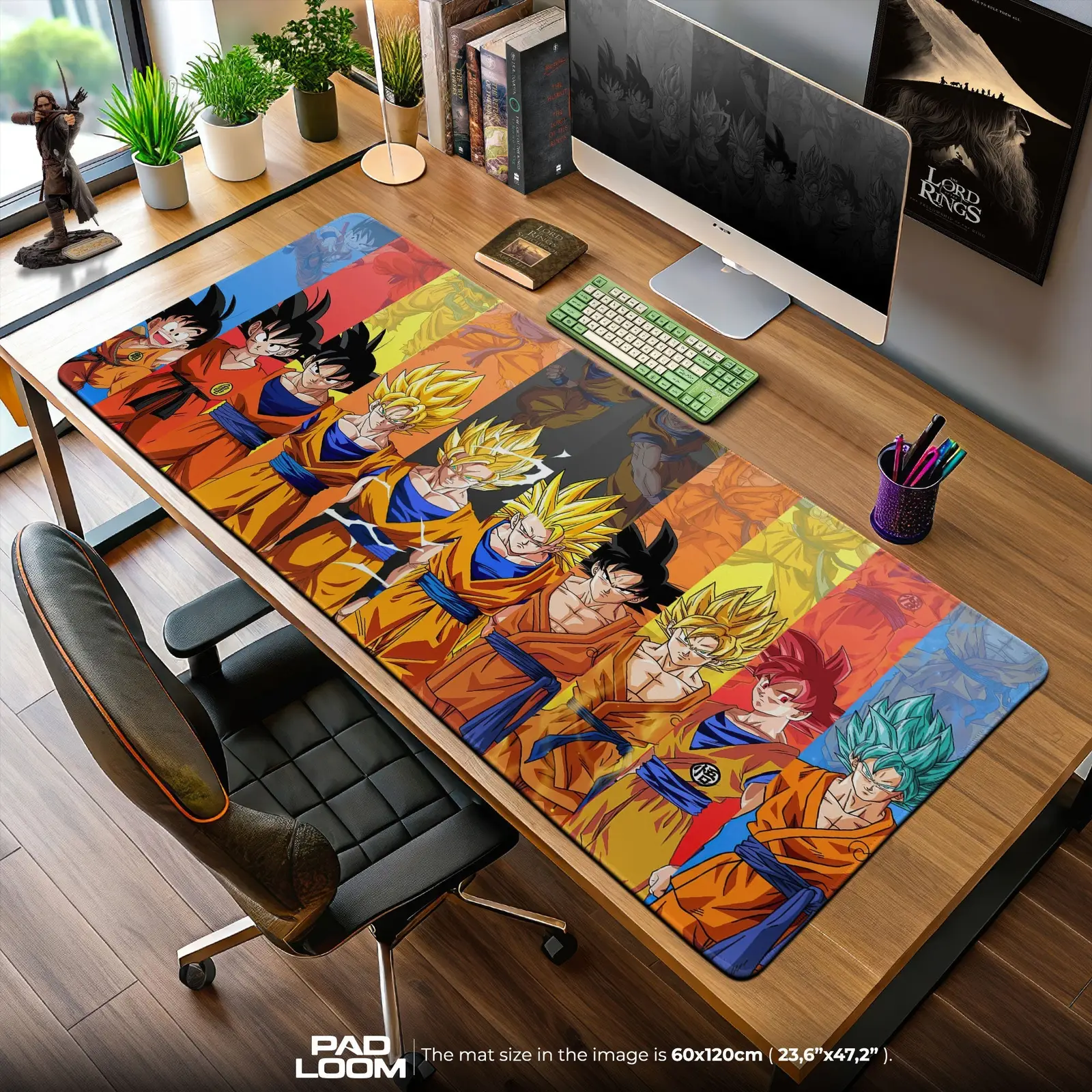 Dragon Ball Goku Evolution Mouse Pad, Anime Saiyan Desk Mat