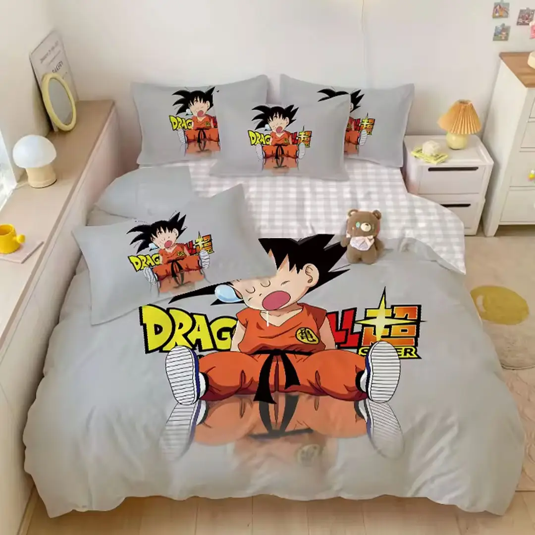 Dragon Ball Super Sleeping Kid Goku Cute Anime Bedding Set