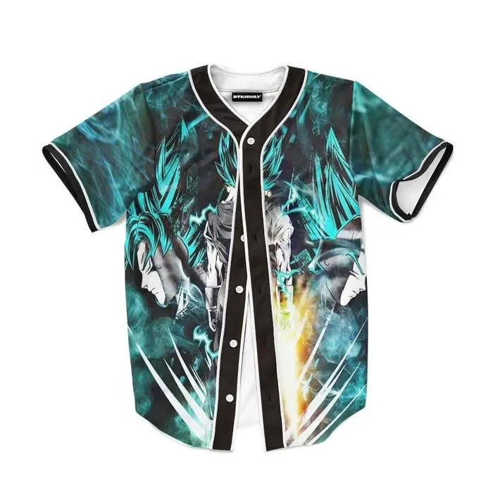 Dragon Ball Vegito Super Saiyan Power Up Potara Fusion Design Baseball Jersey