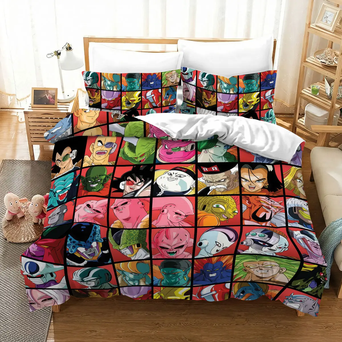Dragon Ball Villains Grid Collage Anime Bedding Set