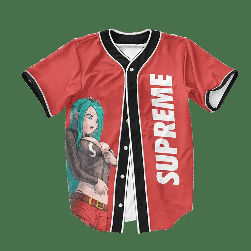 Dragon Ball Z Bulma Art Supreme Red Baseball Jersey