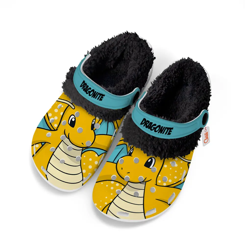 Dragonite Edition Fleece-Lined Clogs Personalized Name
