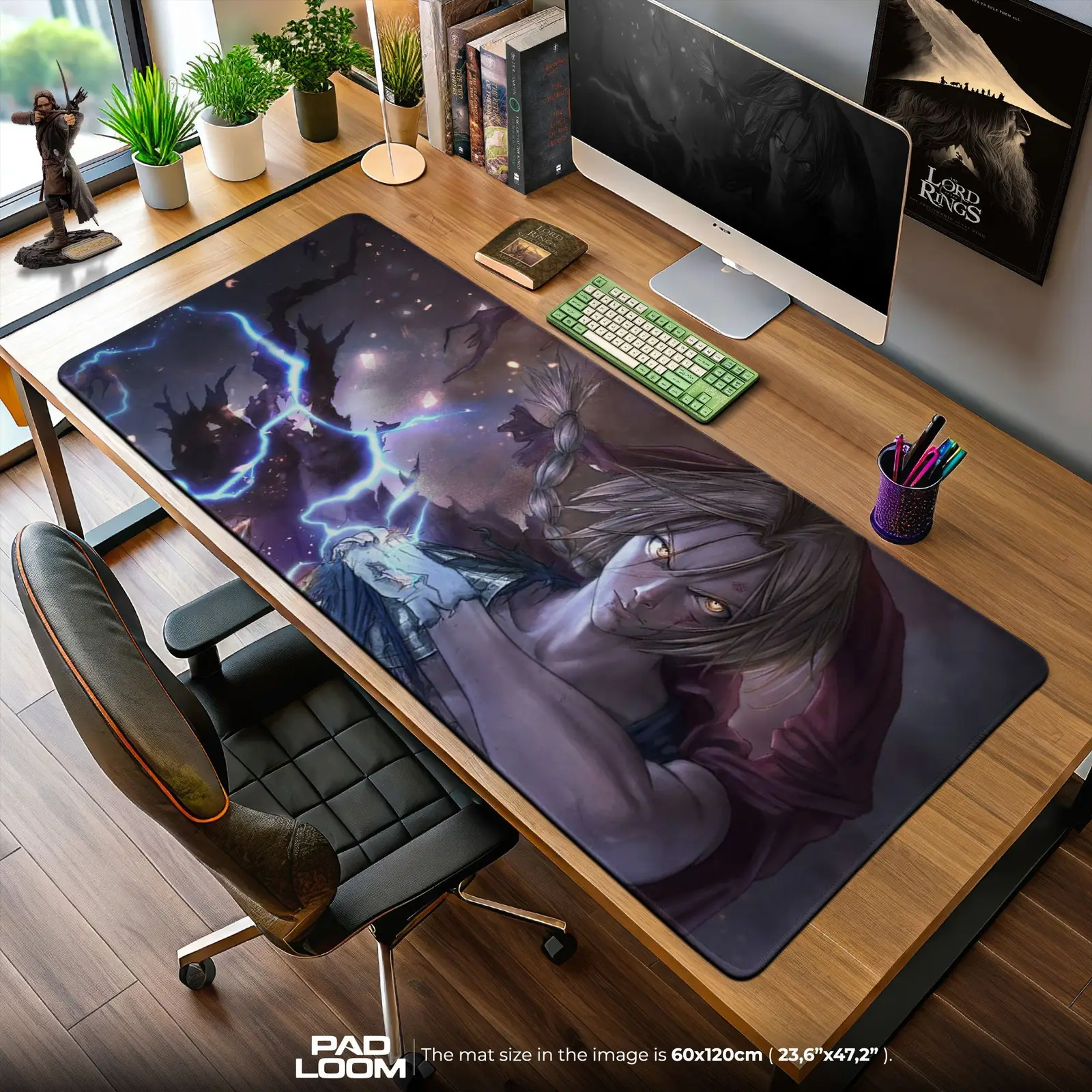 Edward Elric Mouse Pad, Lightning Alchemy Gaming Desk Mat