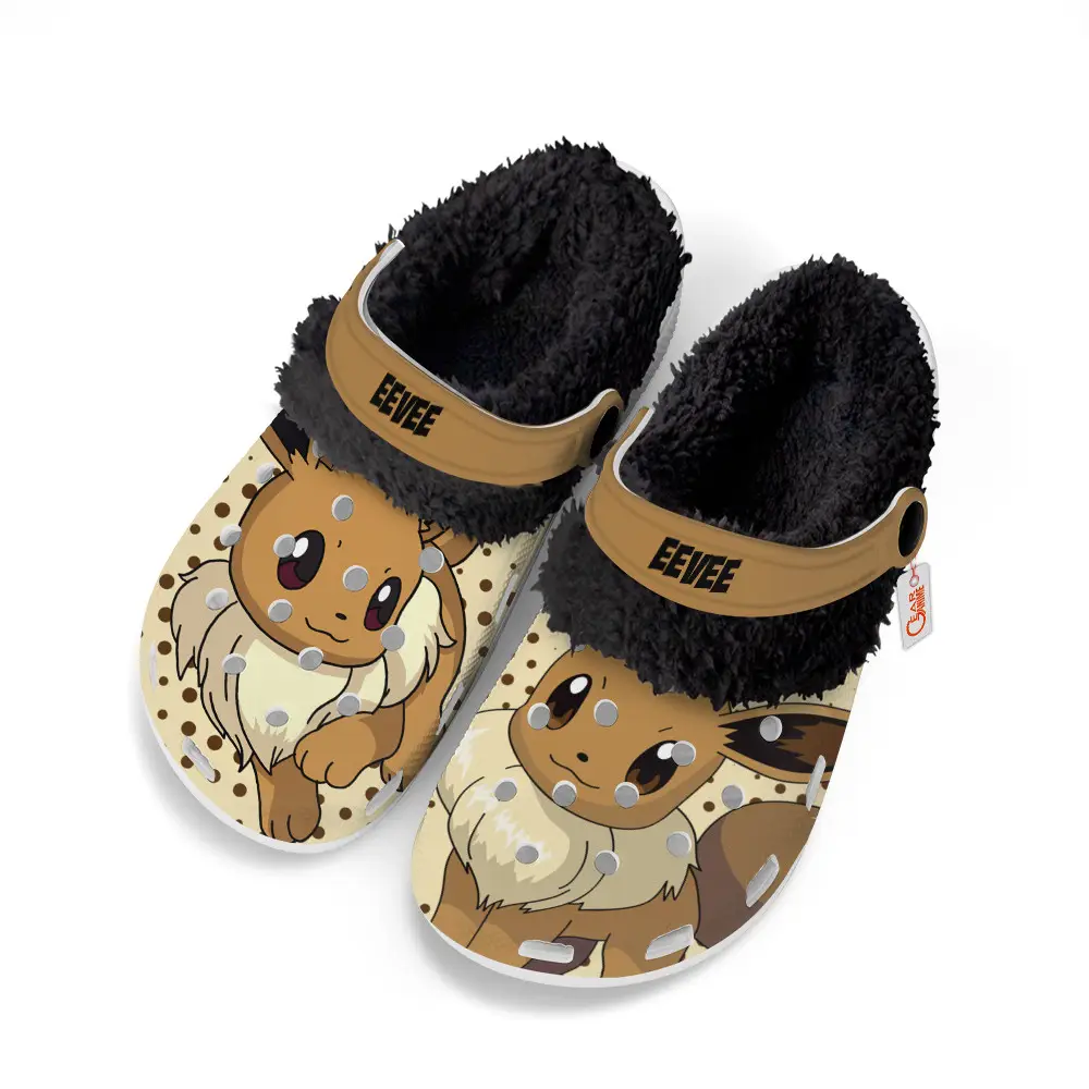 Eevee Fleece-Lined Clogs Custom Name