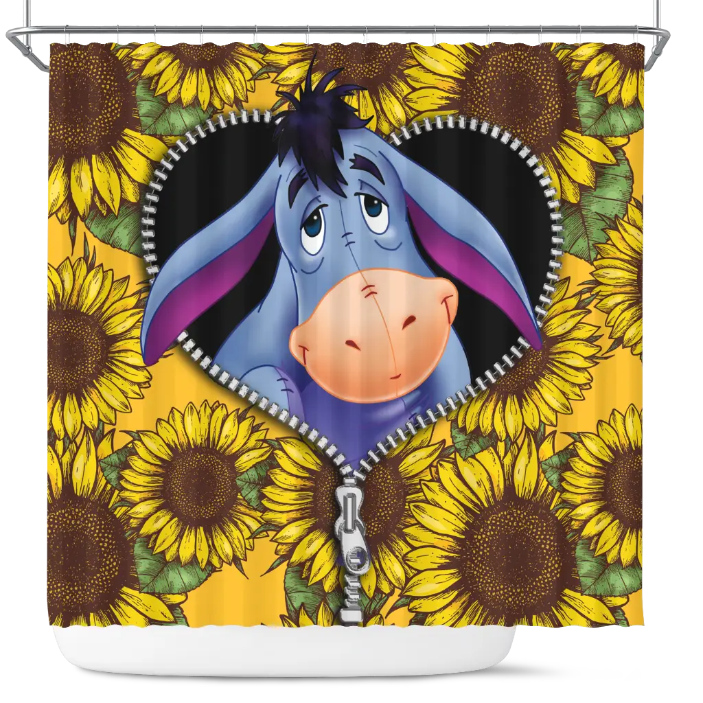 Eeyore Sunflower Zipper Shower Curtain