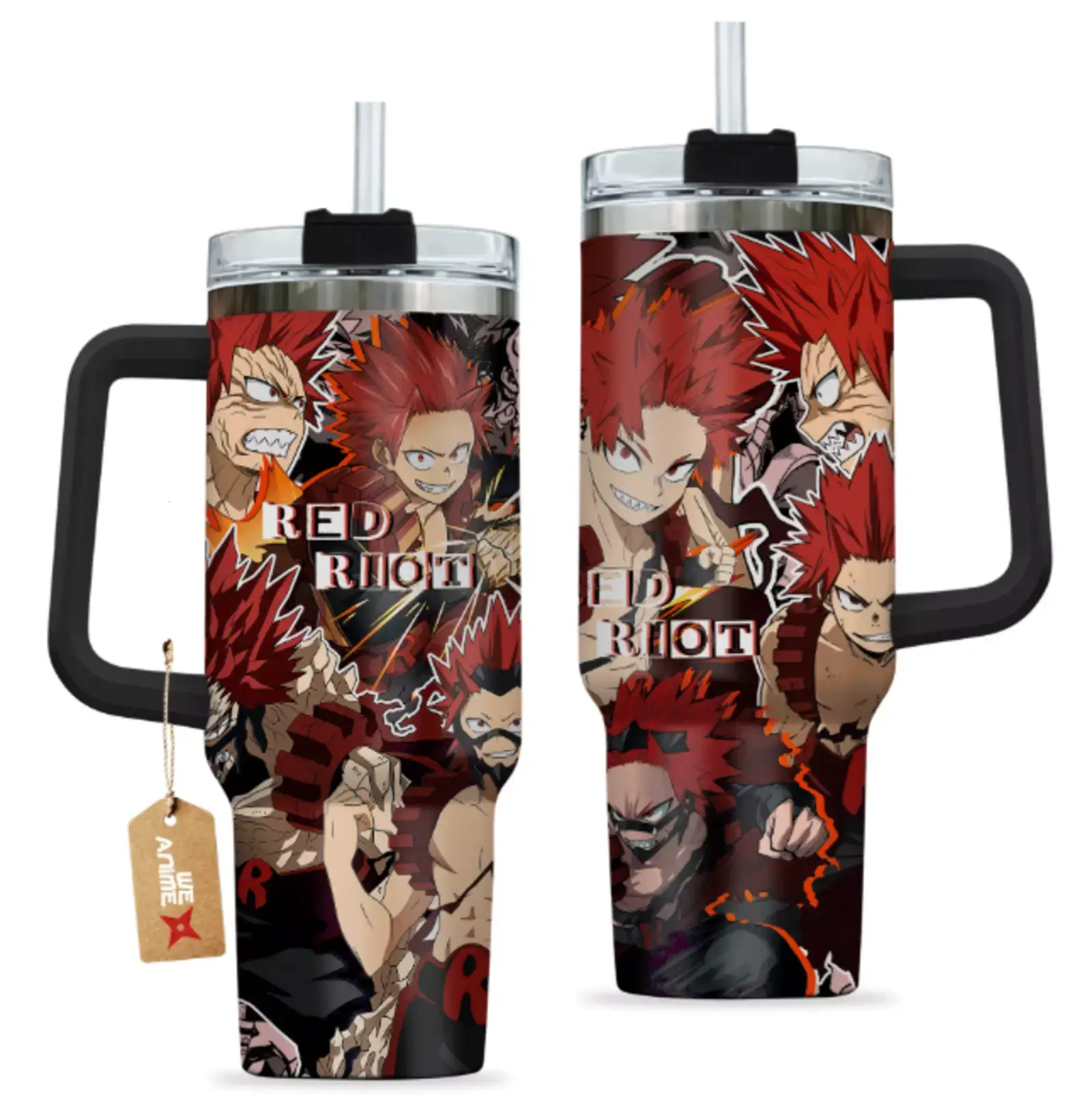 Eijiro Kirishima Red Riot Boku no Hero Academia Anime Custom Quencher  40oz Stainless Steel Tumbler With Handle HG