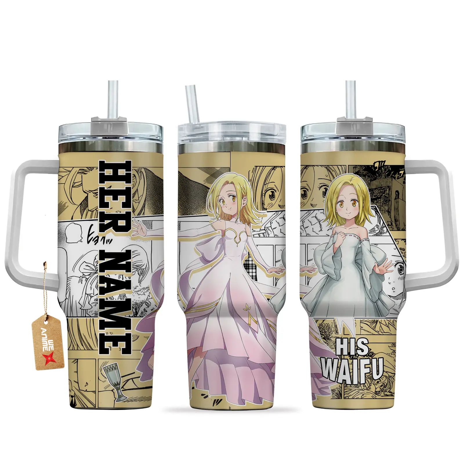 Elaine - 40oz Travel Tumbler Name - Senpai Waifu Collection