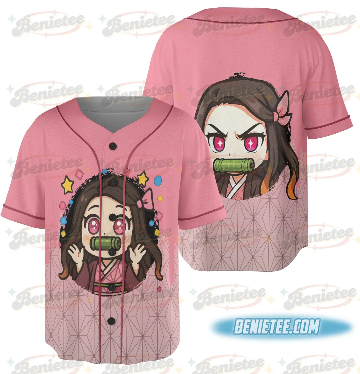 Emotes Demon Slaye Jersey – Twitch & Discord, Nezuko, Anime Streamer Assets Baseball Jersey - Benietee Shop