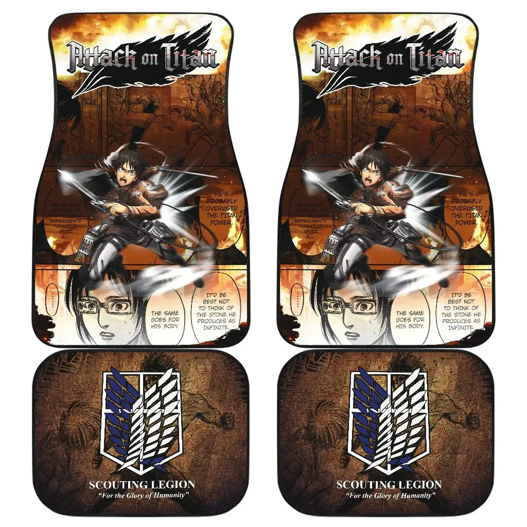 Eren Jeager Attack On Titan Car Floor Mats Love Anime