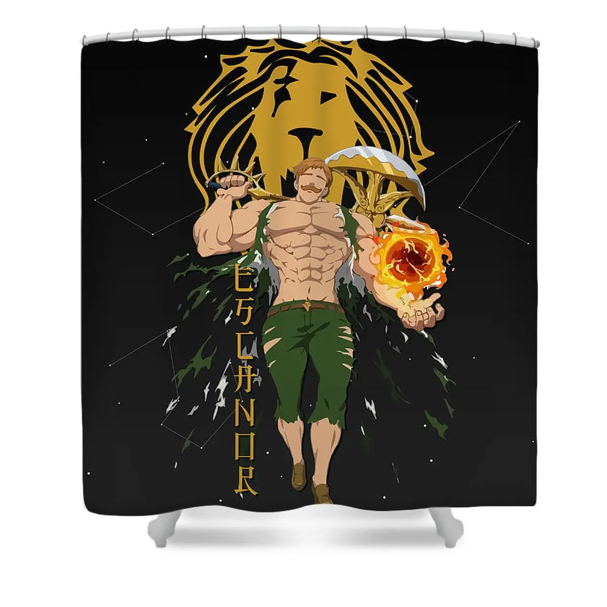 Escanor Of Pride - Nanatsu No Taizai Shower Curtain Style 1 | Anime Shower Curtains