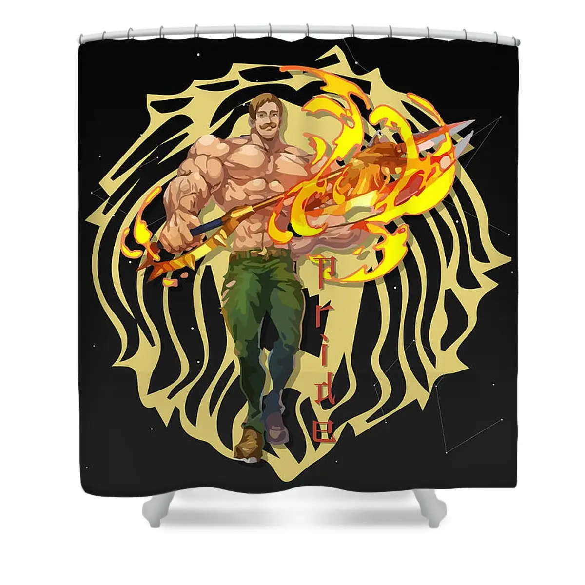 Escanor Of Pride - Nanatsu No Taizai Shower Curtain Style 2 | Anime Shower Curtains