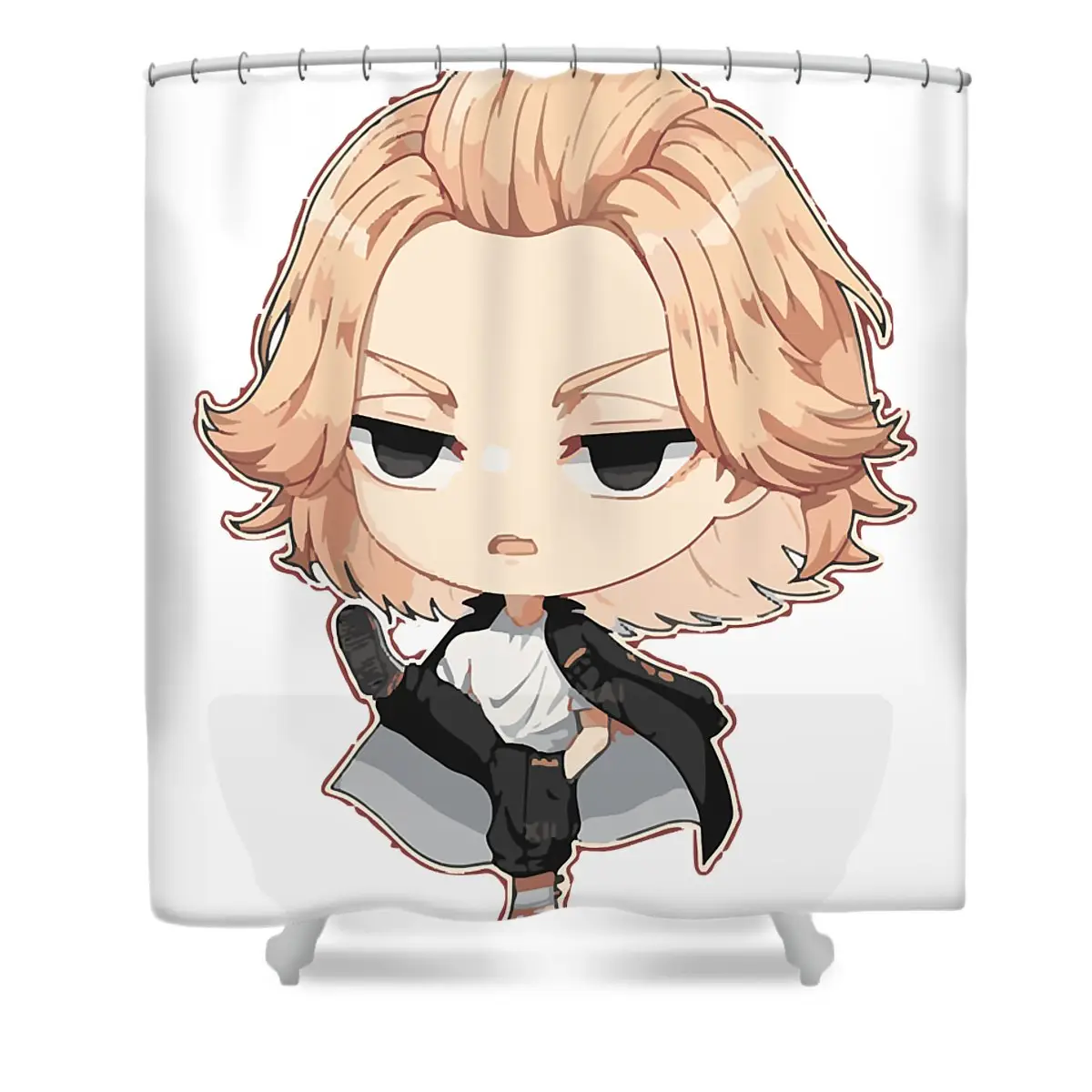 Funny Gifts For Takemichi Chipi Manga Hanagaki Shower Curtain | Anime Shower Curtains