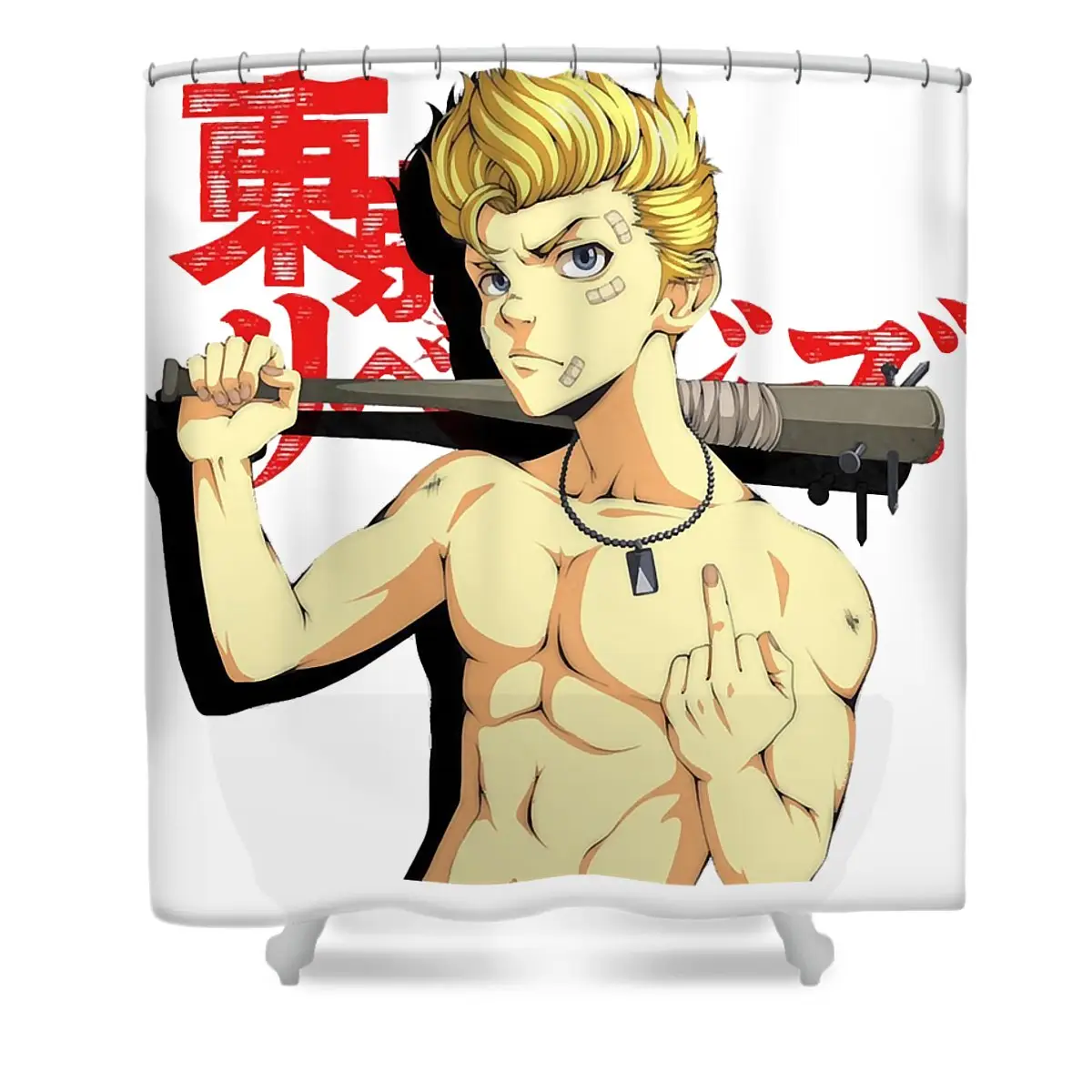 Funny Gifts For Takemichi Movies Hanagaki Shower Curtain | Anime Shower Curtains