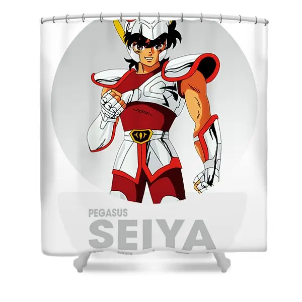 Funny Saint Seiya Art Pegasus Seiya Shower Curtain | Anime Shower Curtains