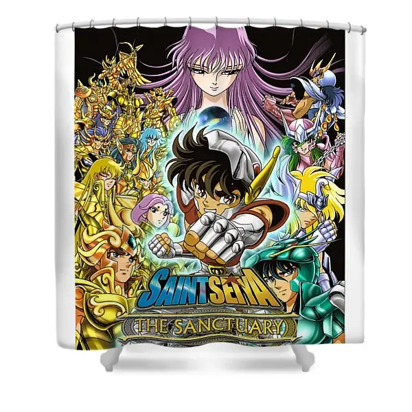 Funny Saint Seiya Characters Shower Curtain | Anime Shower Curtains