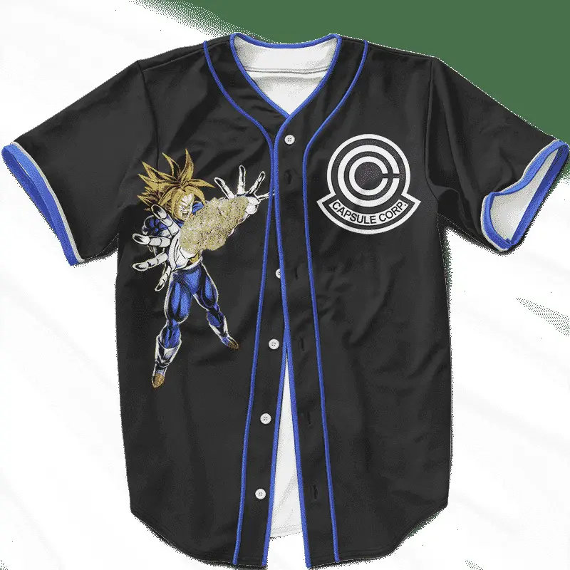 Future Trunks Blasting Nug Capsule Corp Stylish Baseball Jersey