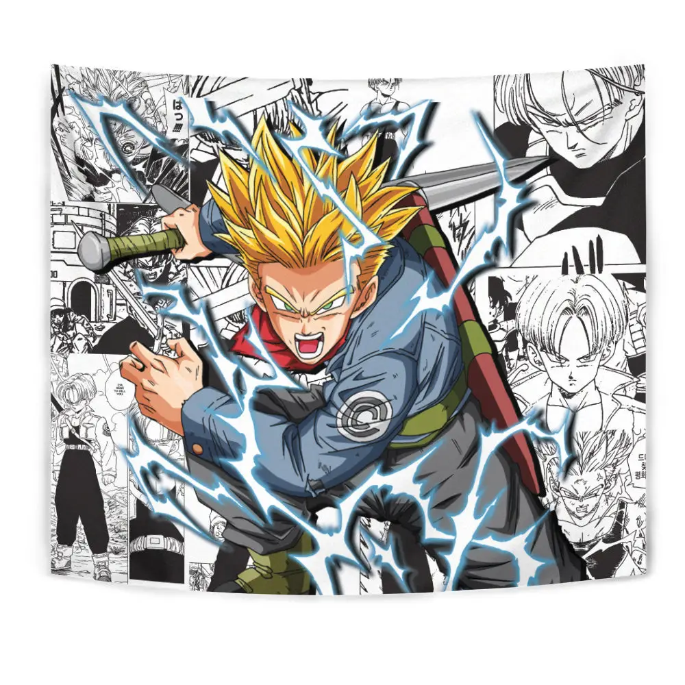 Future Trunks SSJ Tapestry Custom Anime Manga Wall Decor