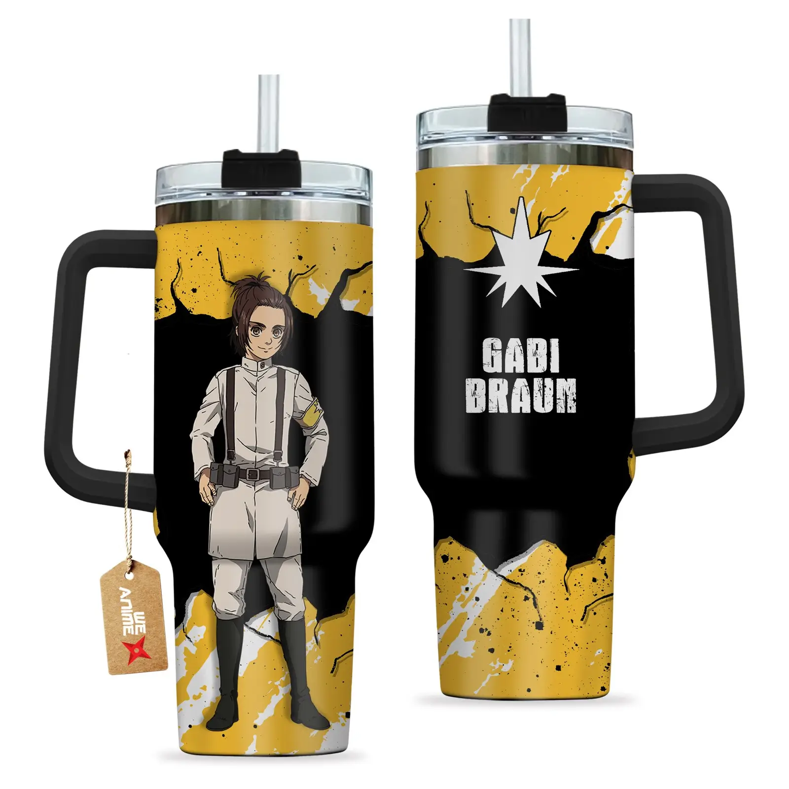 Gabi Braun Attack on Titan Anime Custom  Quencher   40oz Stainless Steel Tumbler With Handle HG