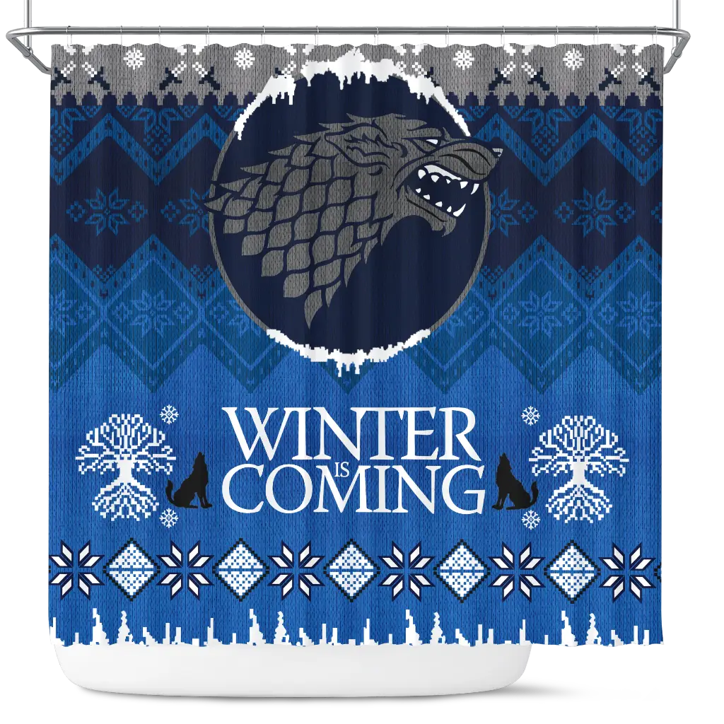 Game Of Thrones Stark Winter Is Coming Christmas Shower Curtain