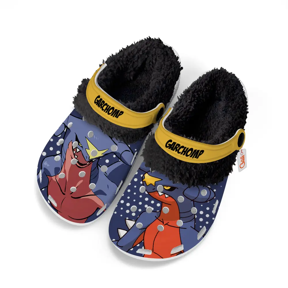 Garchomp Fleece-Lined Clogs Custom Name