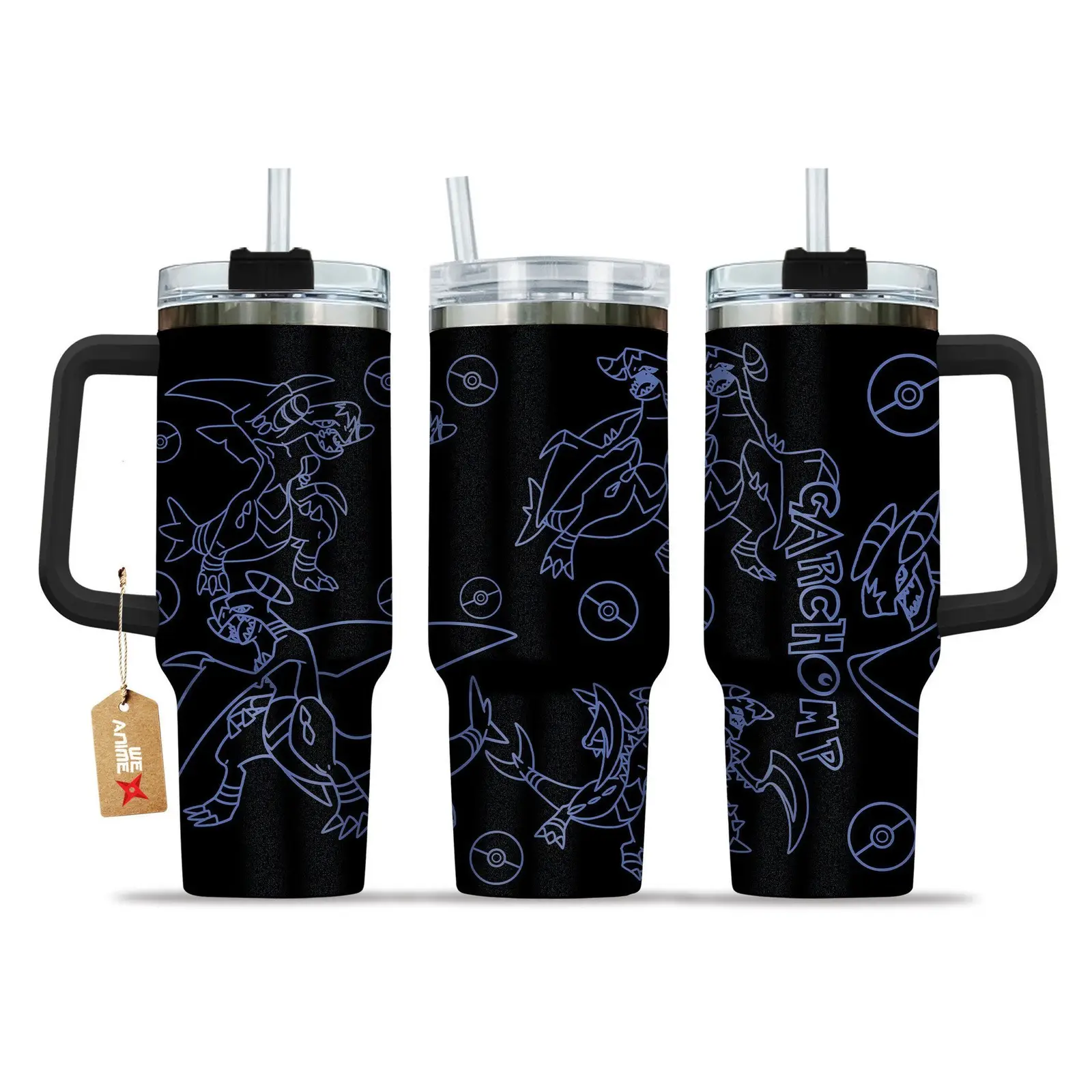 Garchomp Pokemon Anime  Custom Quencher  40oz Stainless Steel Tumbler With Handle HG