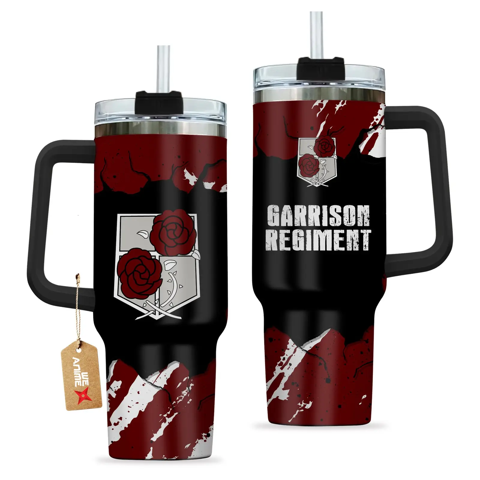Garrison Regiment Attack on Titan Anime Custom  Quencher   40oz Stainless Steel Tumbler With Handle HG