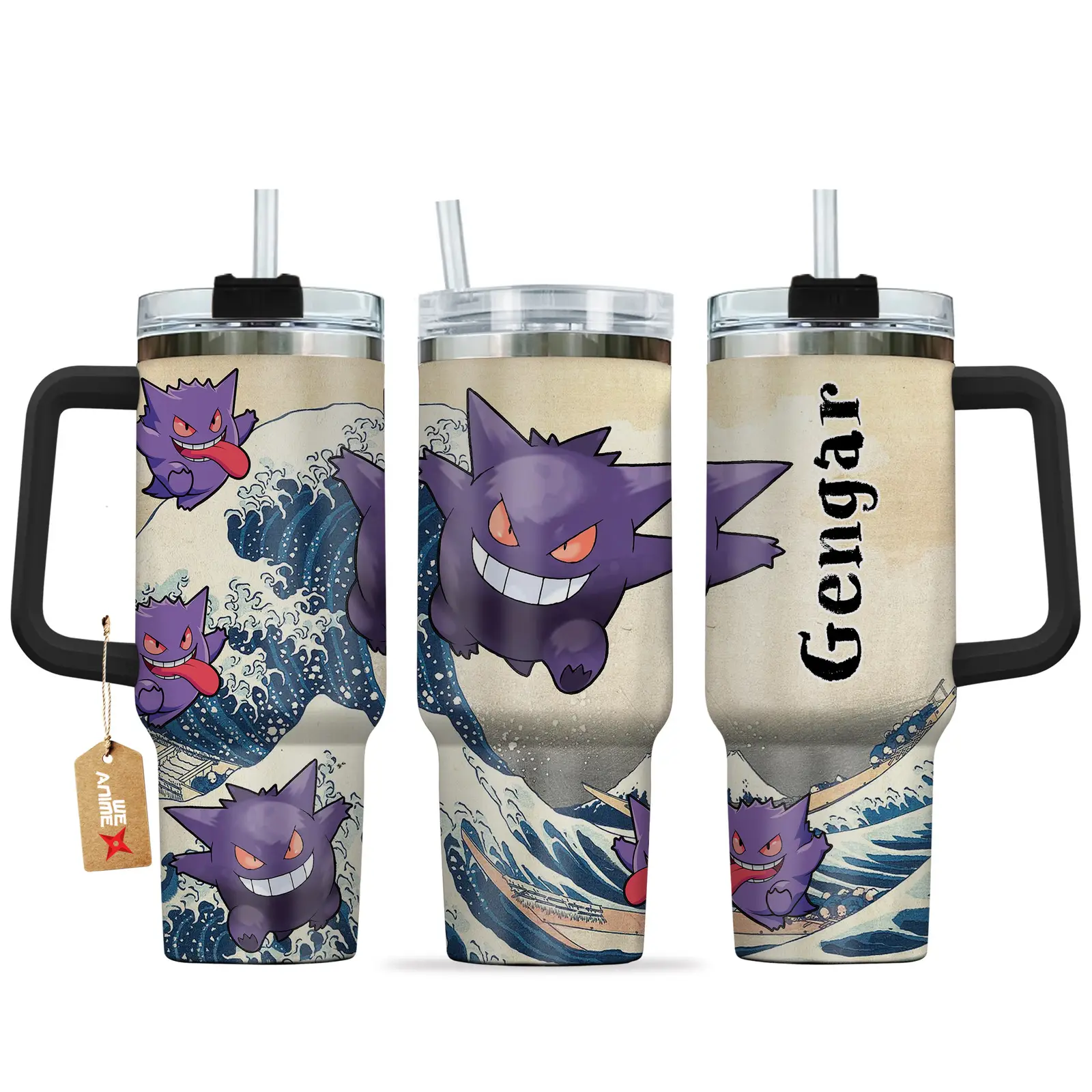 Gengar 40oz Travel Tumbler With Handle Kanagawa Collection