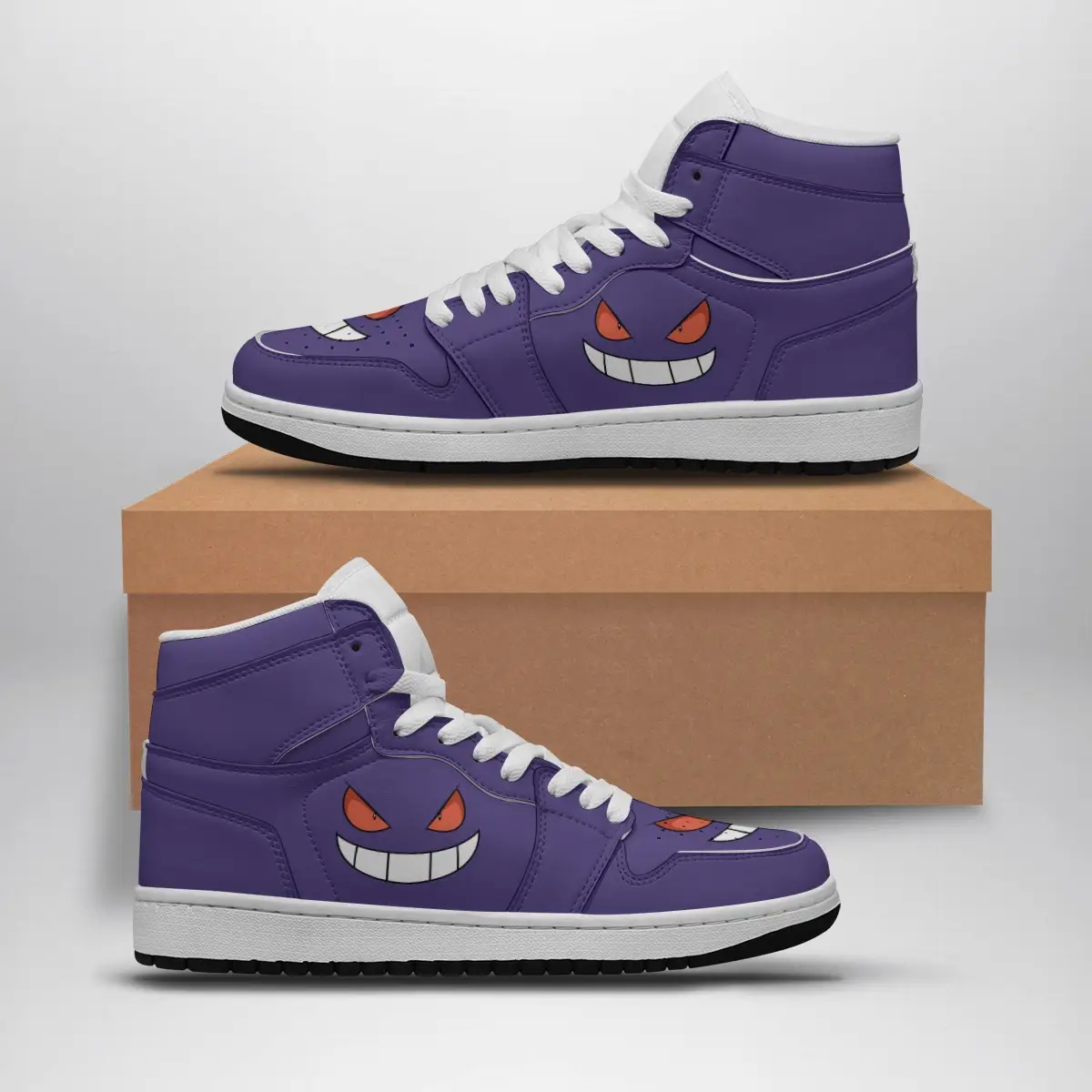 Gengar Face Pokemon Air Jordan 1 Shoes