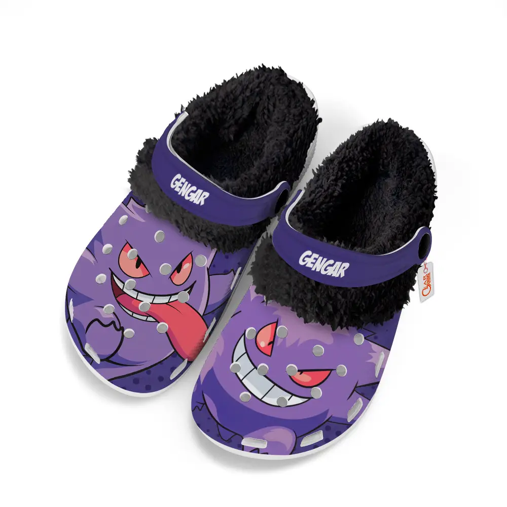 Gengar Fleece-Lined Clogs Custom Name