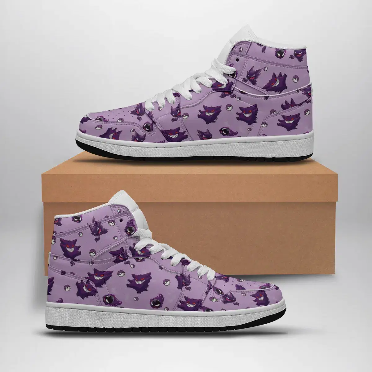 Gengar Pattern Pokemon Air Jordan 1 Shoes