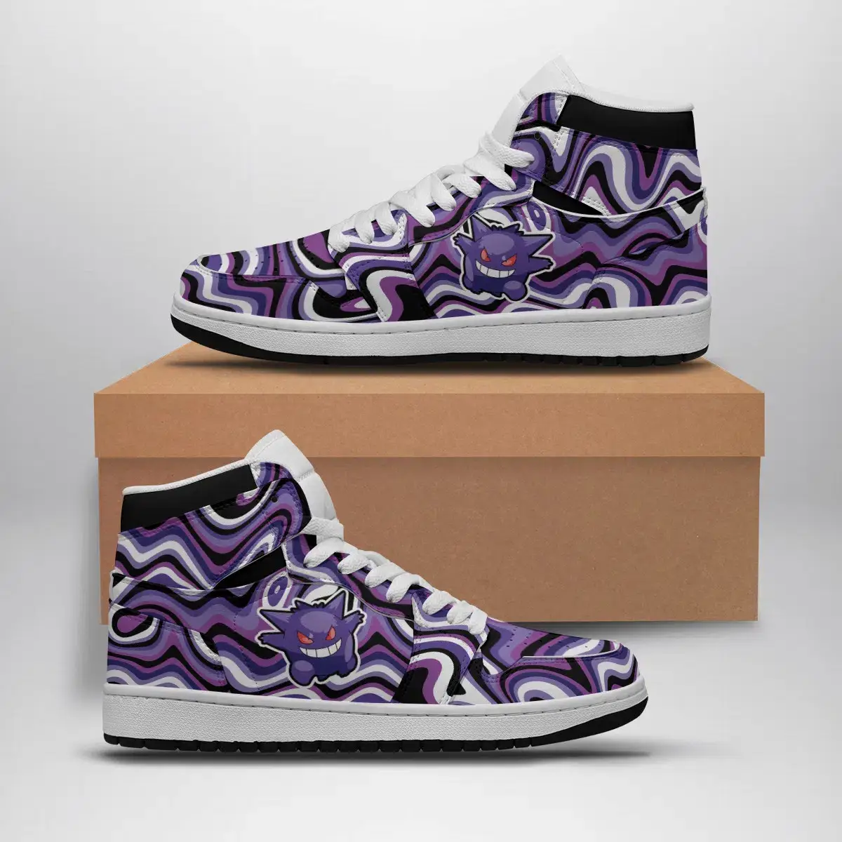 Gengar Trippy Pokemon Air Jordan 1 Shoes