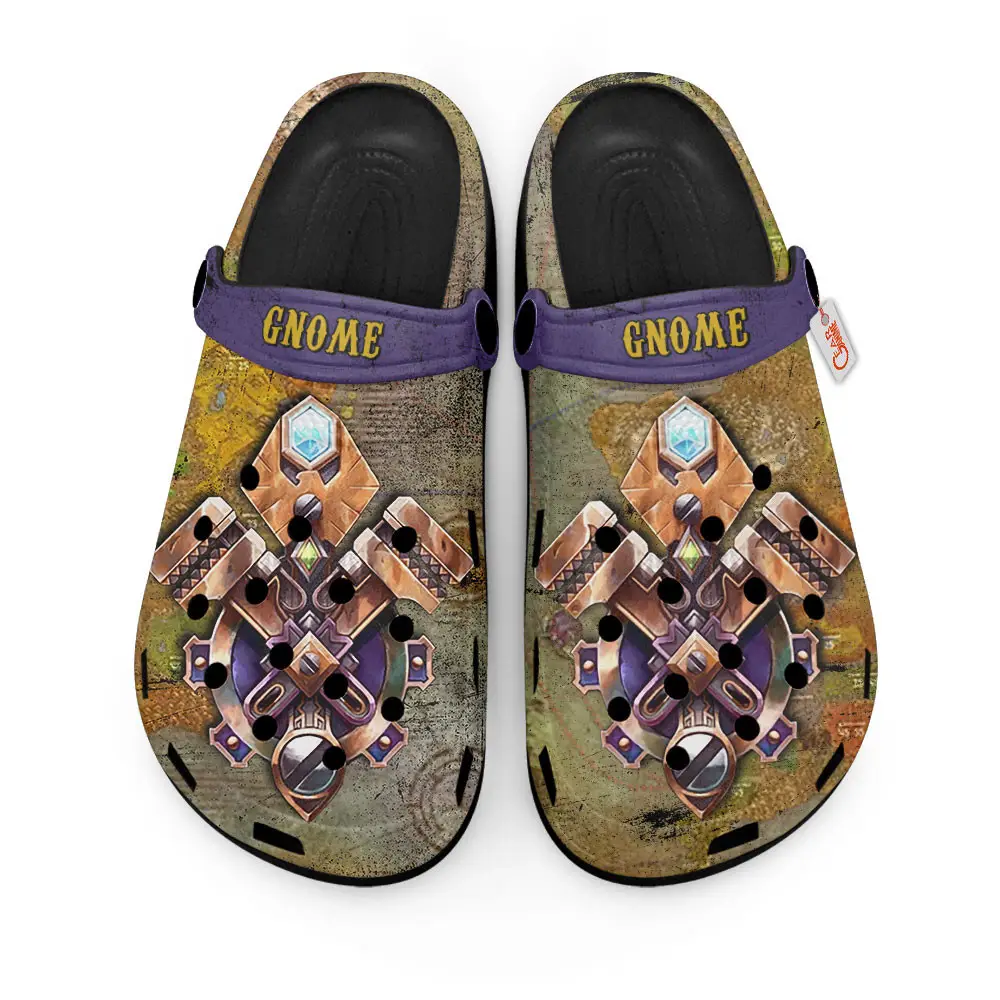 Gnome World Of Warcraft Edition Premium Clogs for True Fans Custom Name