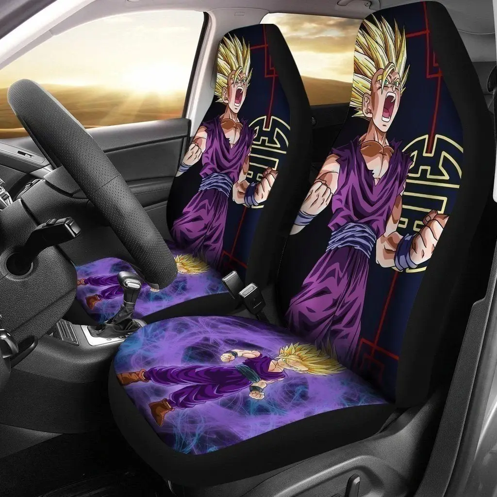 Gohan SSJ Car Seat Covers Custom Anime Dragon Ball Car Decoration