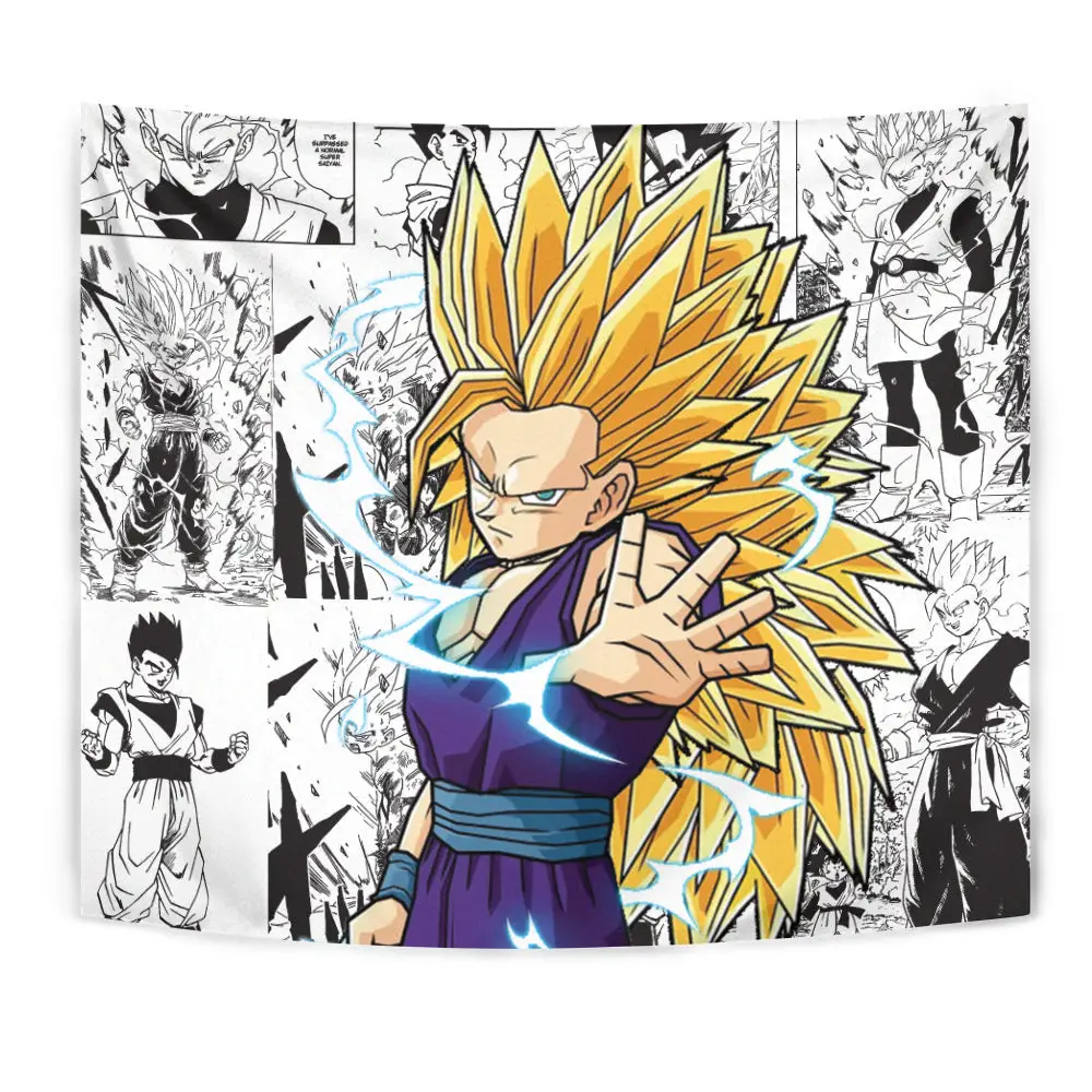Gohan SSj3 Tapestry Custom Anime Manga Wall Decor