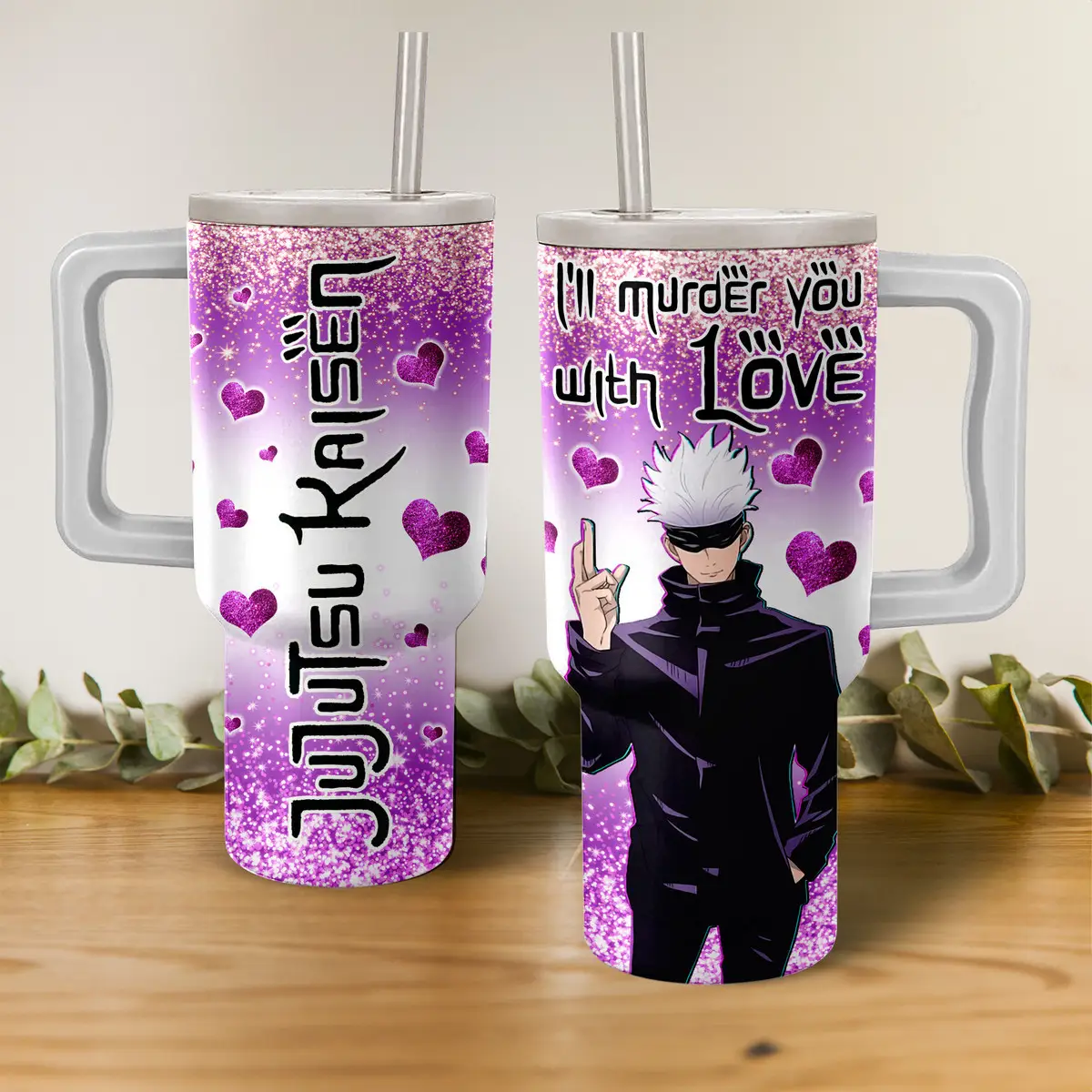 Gojo Satoru Jujutsu Kaisen Anime Custom  Quencher 40oz Stainless Steel Tumbler HG With Handle