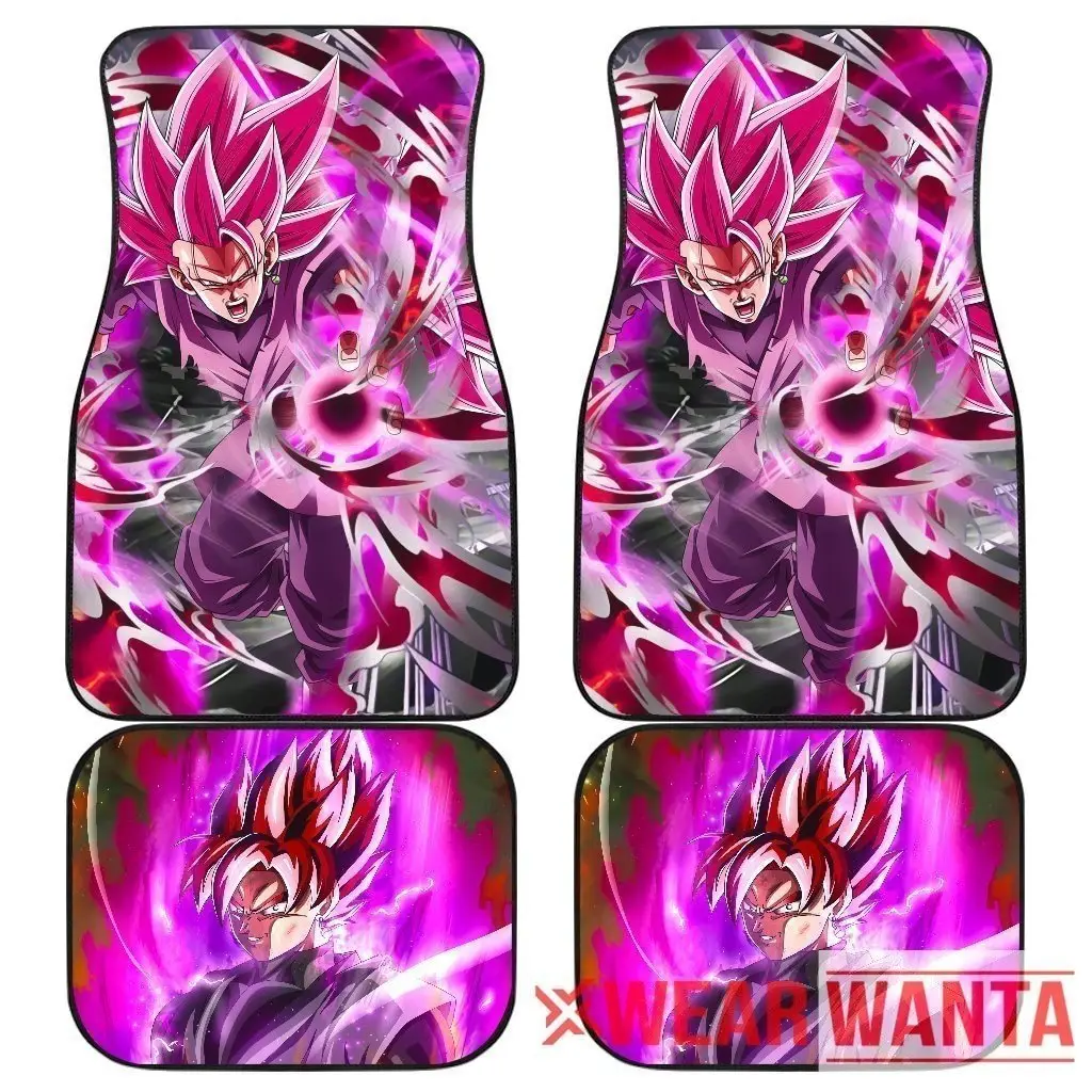 Goku Black Rose Car Floor Mats Custom Skill Dragon Ball Anime Car Accessories