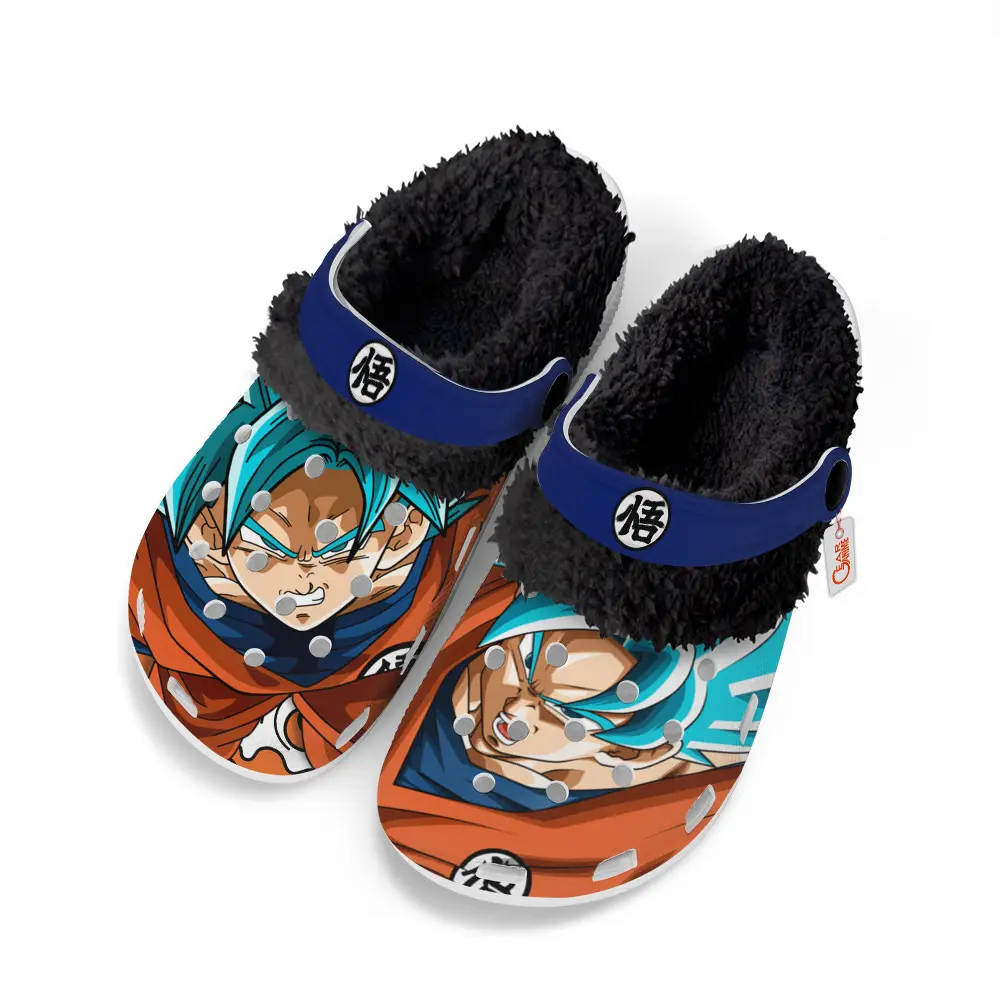 Goku Blue Fleece-Lined Clogs