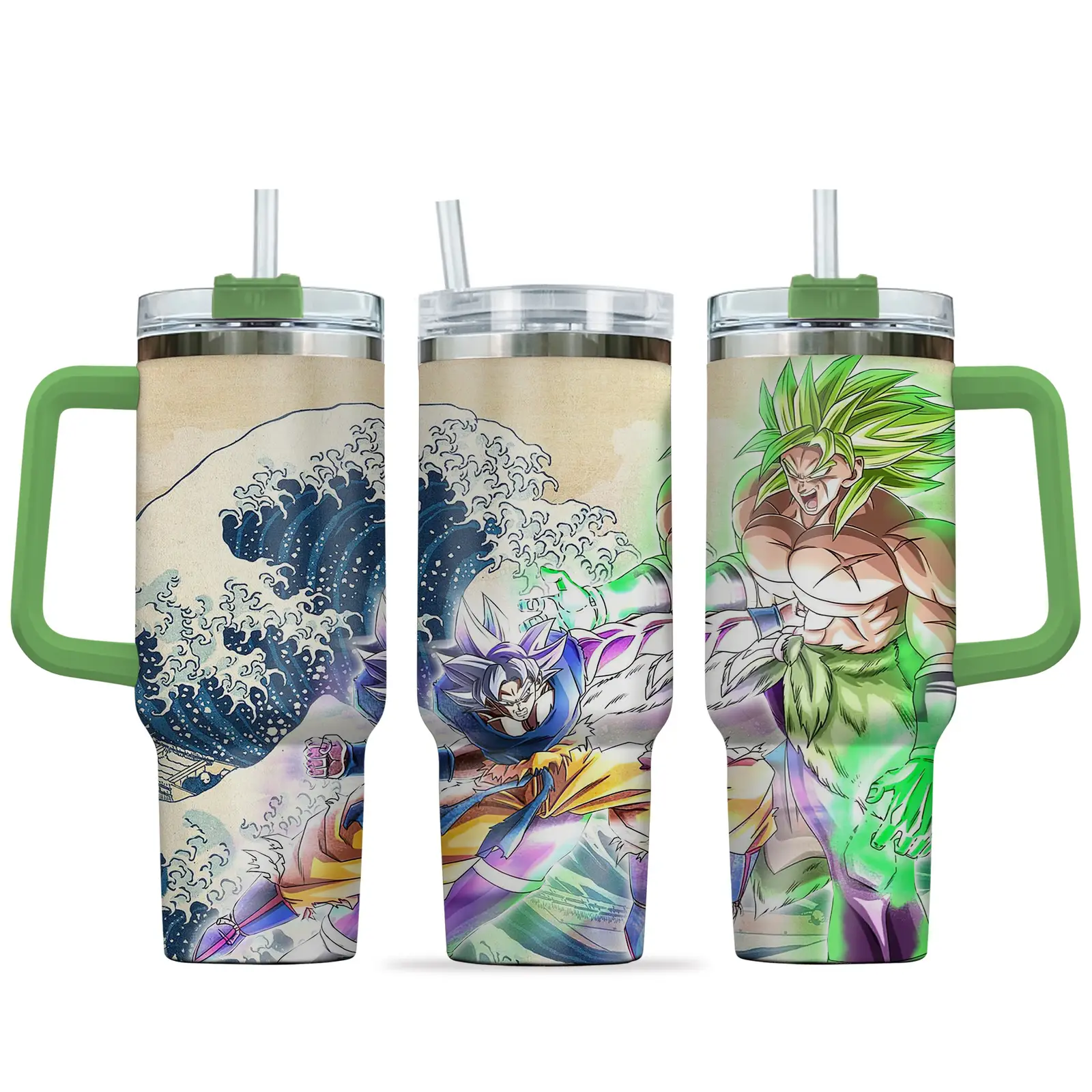Goku - Broly 40oz Travel Tumbler With Handle Rivalries Kanagawa Collection