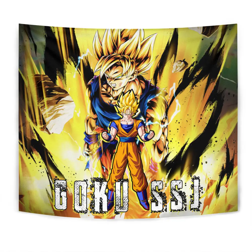 Goku SSJ Tapestry Custom Anime Home Decor