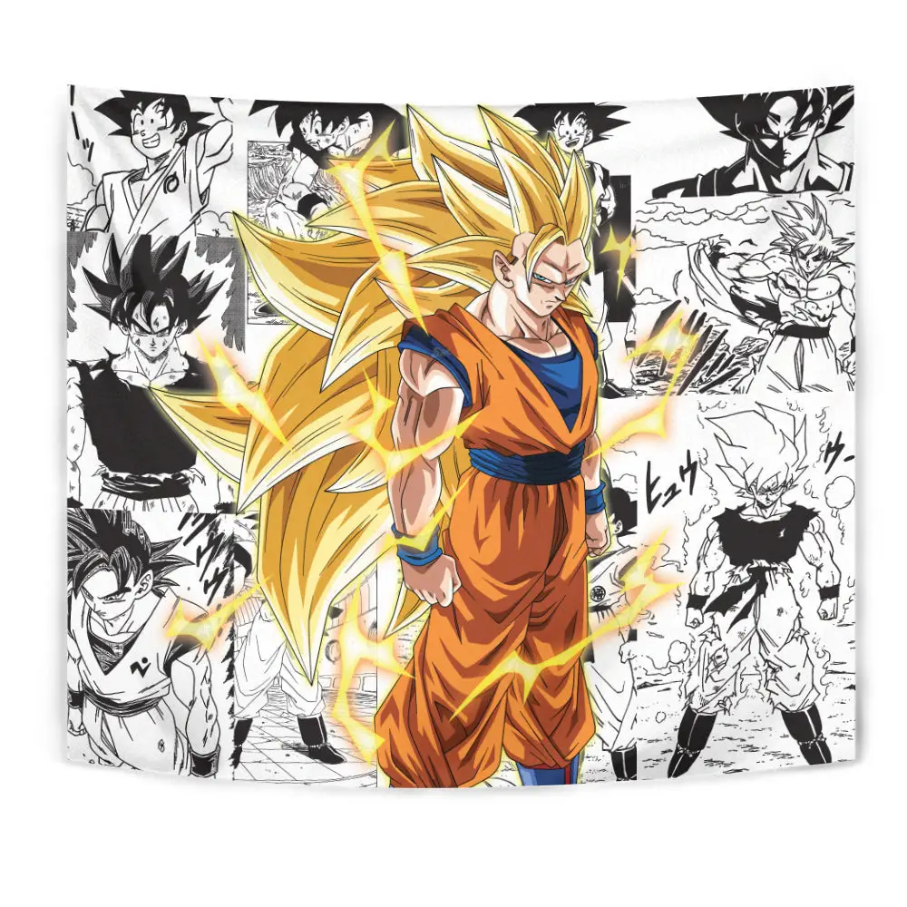 Goku SSJ3 Tapestry Custom Anime Manga Wall Decor