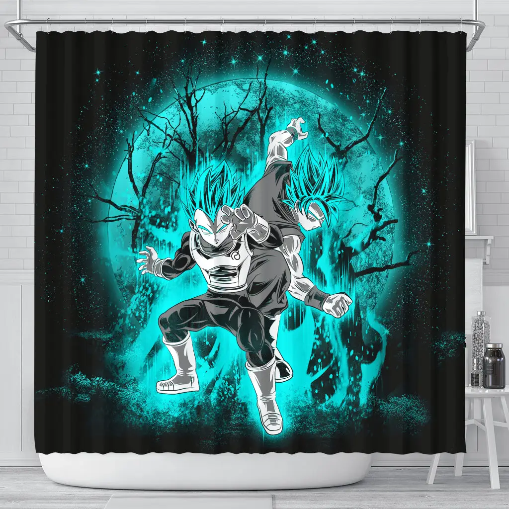 Goku Vegeta Anime Moonlight Shower Curtain