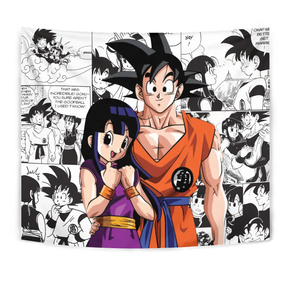 Goku x Chichi Tapestry Custom Anime Wall Decor